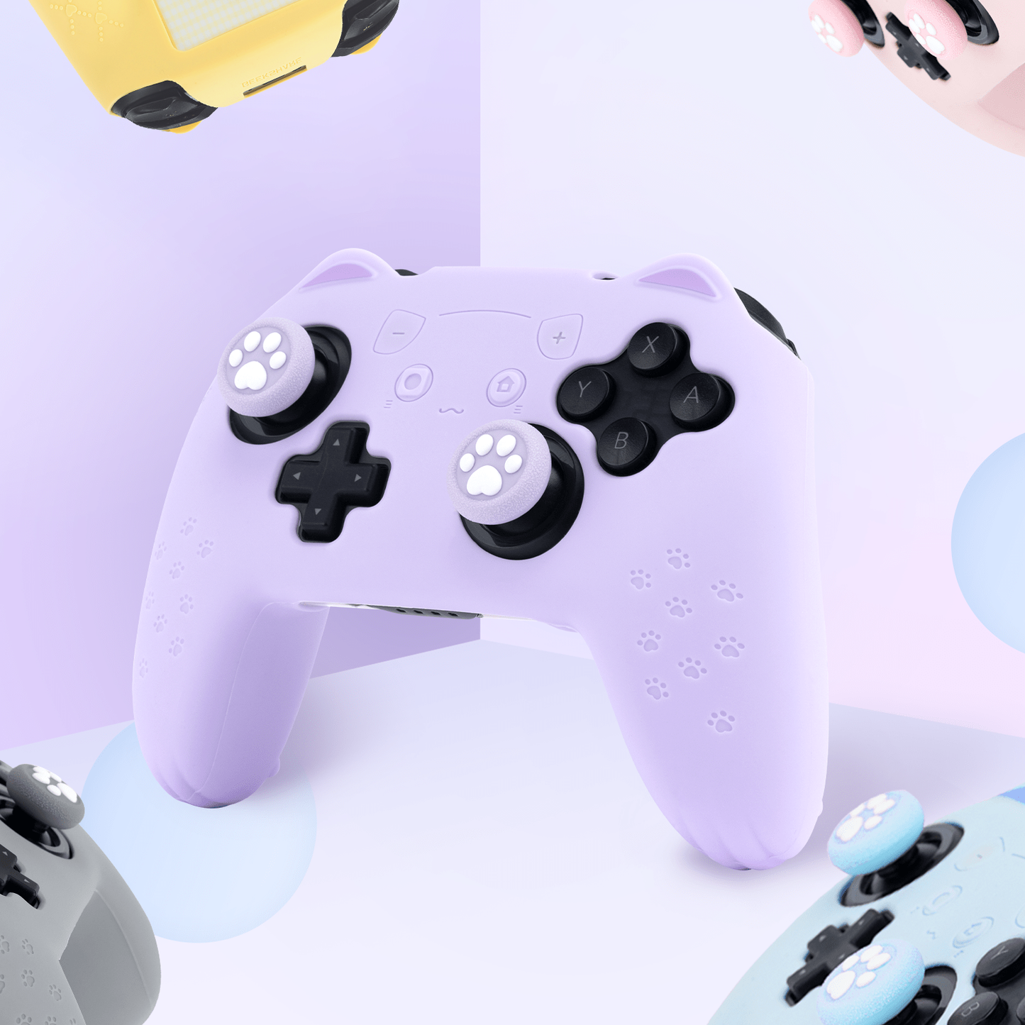 GeekShare NS Proコントローラーカバー(パープルとブルー猫耳)