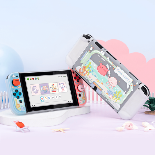 GeekShare Nintendo Switch/Oled 対応カバー (カニとクラゲ)
