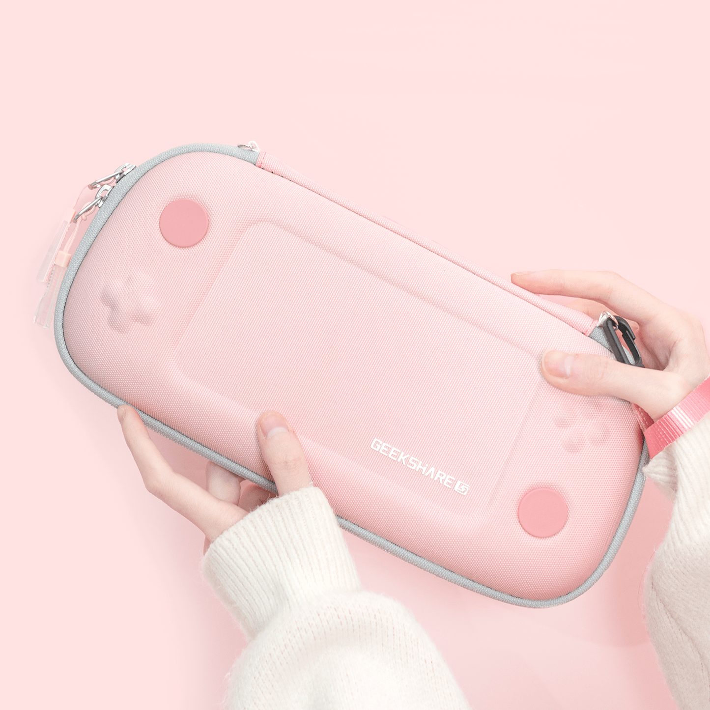 GeekShare Nintendo Switch/Oled 対応ケース（シンプルなピンク）