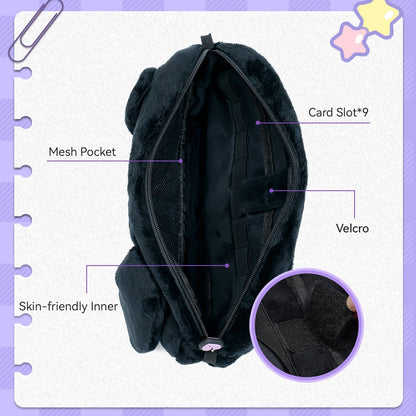 GeekShare Dark Black Bunny Plush Carrying Bag