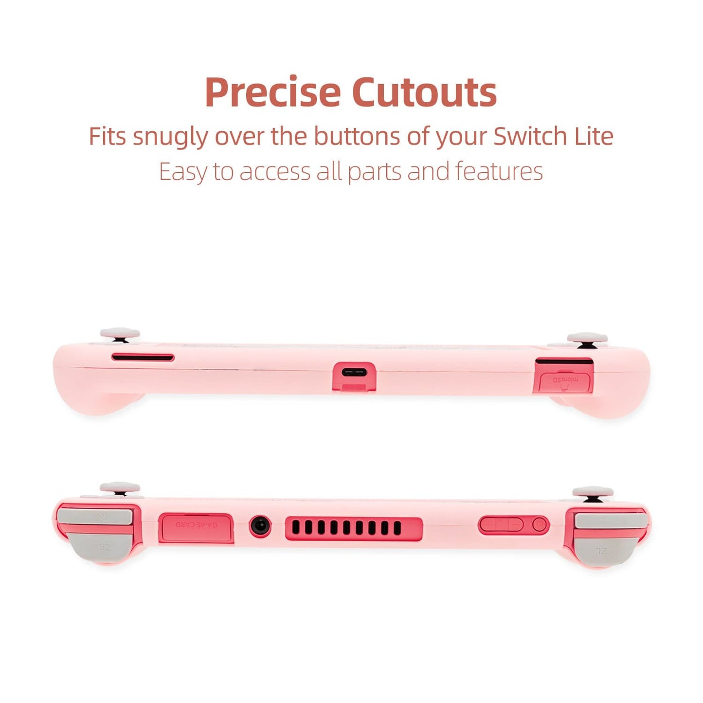 GeekShare Ergonomic Protective Case for Switch Lite GeekShare Ergonomic Protective Grip Cover for Nintendo Switch Lite --Sakura Pink