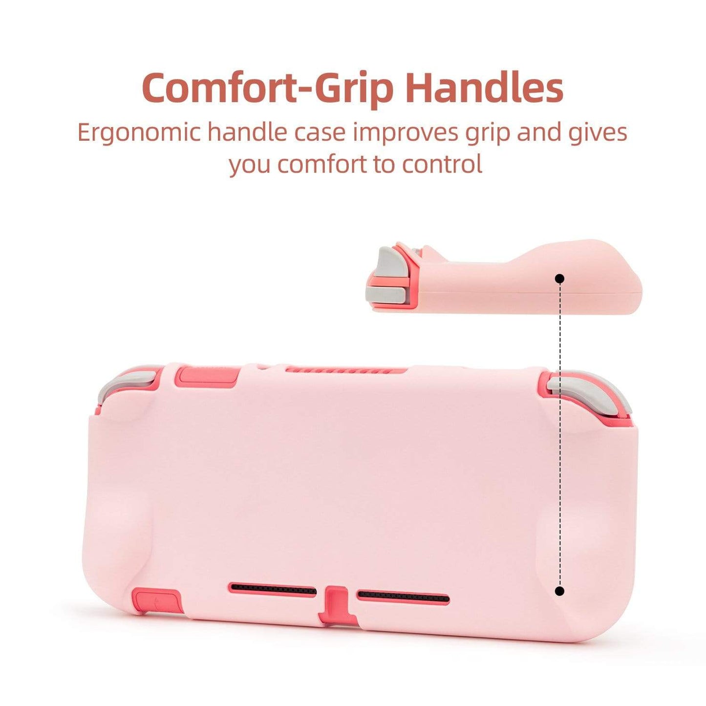GeekShare Ergonomic Protective Case for Switch Lite GeekShare Ergonomic Protective Grip Cover for Nintendo Switch Lite --Sakura Pink