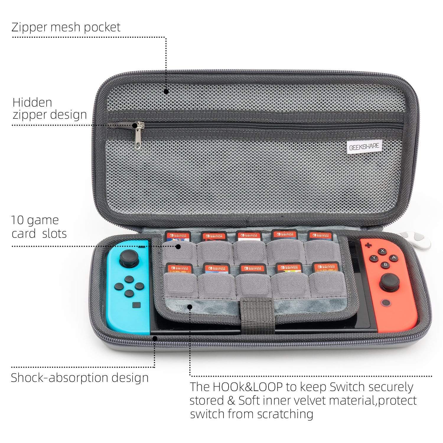 GeekShare Cat Ears Carrying Case GeekShare Cat Ears Carrying Case for Nintendo Switch
