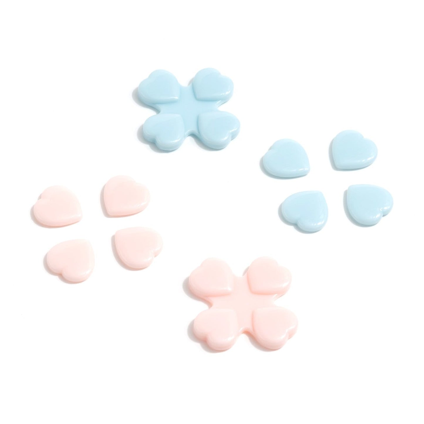 GeekShare Heart Button Caps GeekShare Heart Button Caps Compatible with Nintendo Switch Only,PC Joystick Cover,4PCS - Pink & Blue