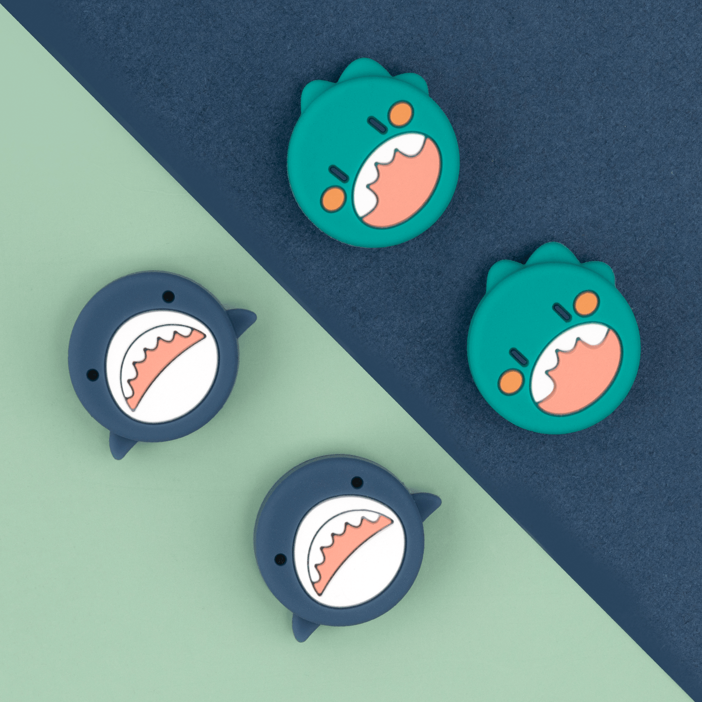 GeekShare Shark Thumb Grip Caps GeekShare Cute Shark Thumb Grip Caps for Nintendo Switch & Switch Lite Only, Soft Silicone Joystick Cover, 4PCS