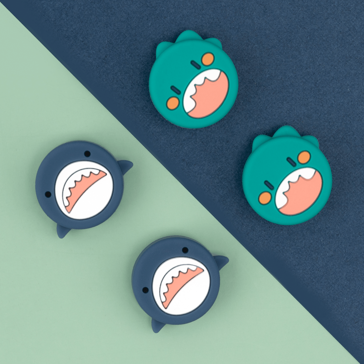 GeekShare Shark Thumb Grip Caps GeekShare Cute Shark Thumb Grip Caps for Nintendo Switch & Switch Lite Only, Soft Silicone Joystick Cover, 4PCS