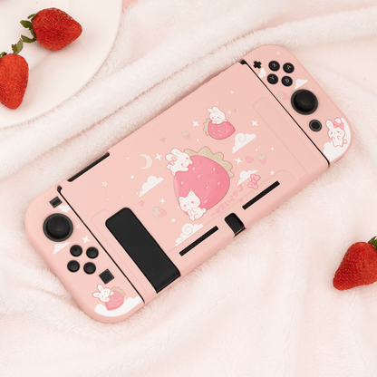 GeekShare Strawberry Bunny Protective Case GeekShare Soft TPU Protective Case for Nintendo Switch -- Strawberry Bunny
