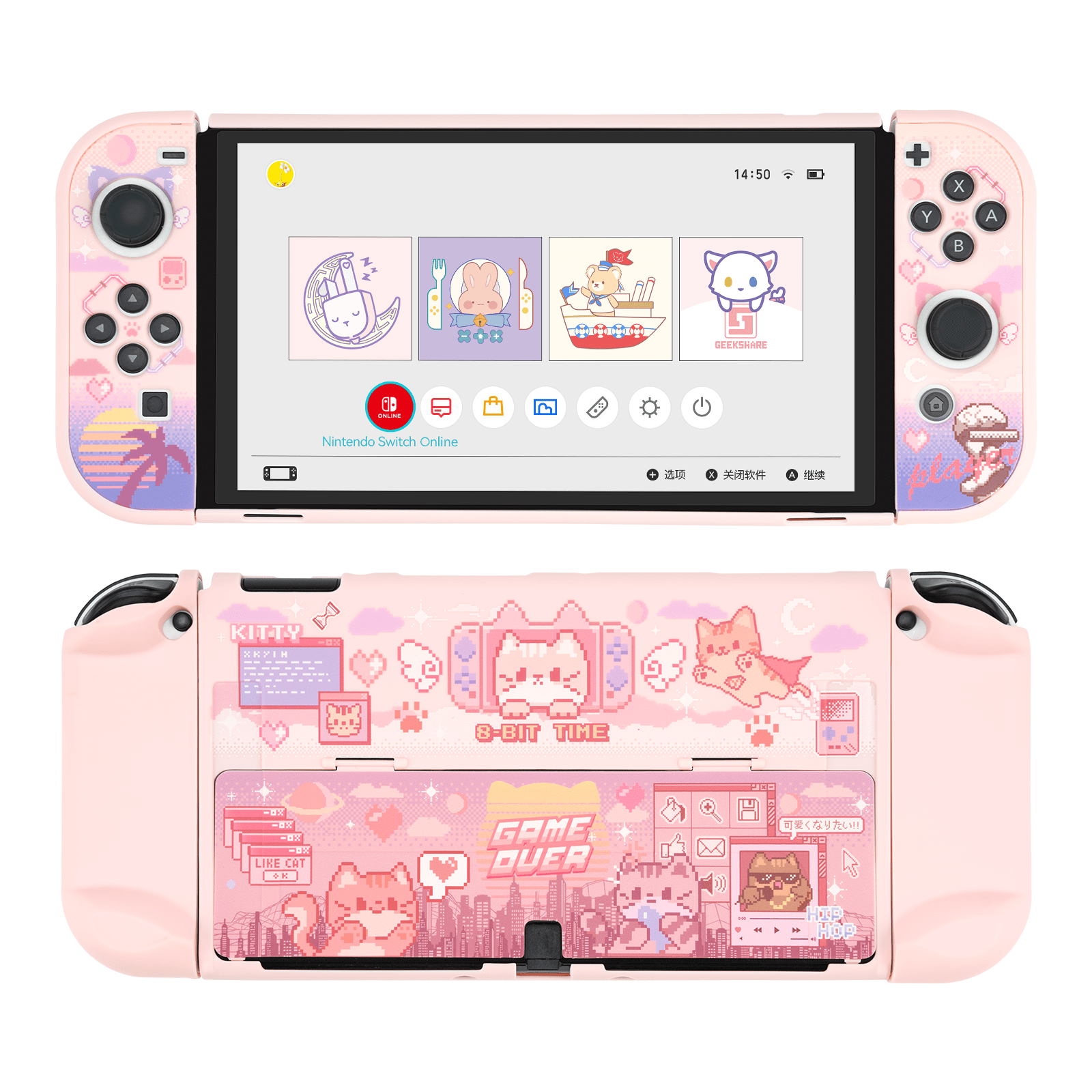GeekShare Pixel cat Protective Case for Switch OLED