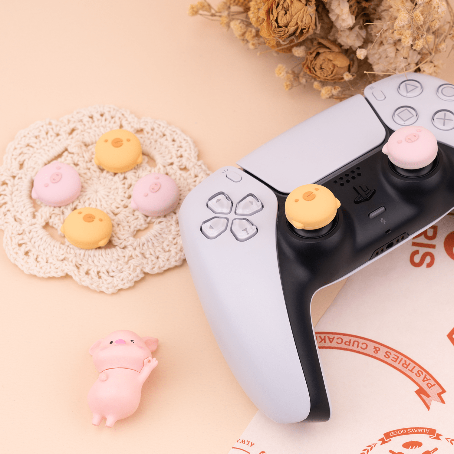 GeekShare Animal Theme Thumb Grip Caps PS4/PS5 -Pig&Chicken