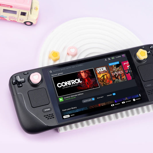 GeekShare Cream Heart Thumb Grip Caps for Steam Deck