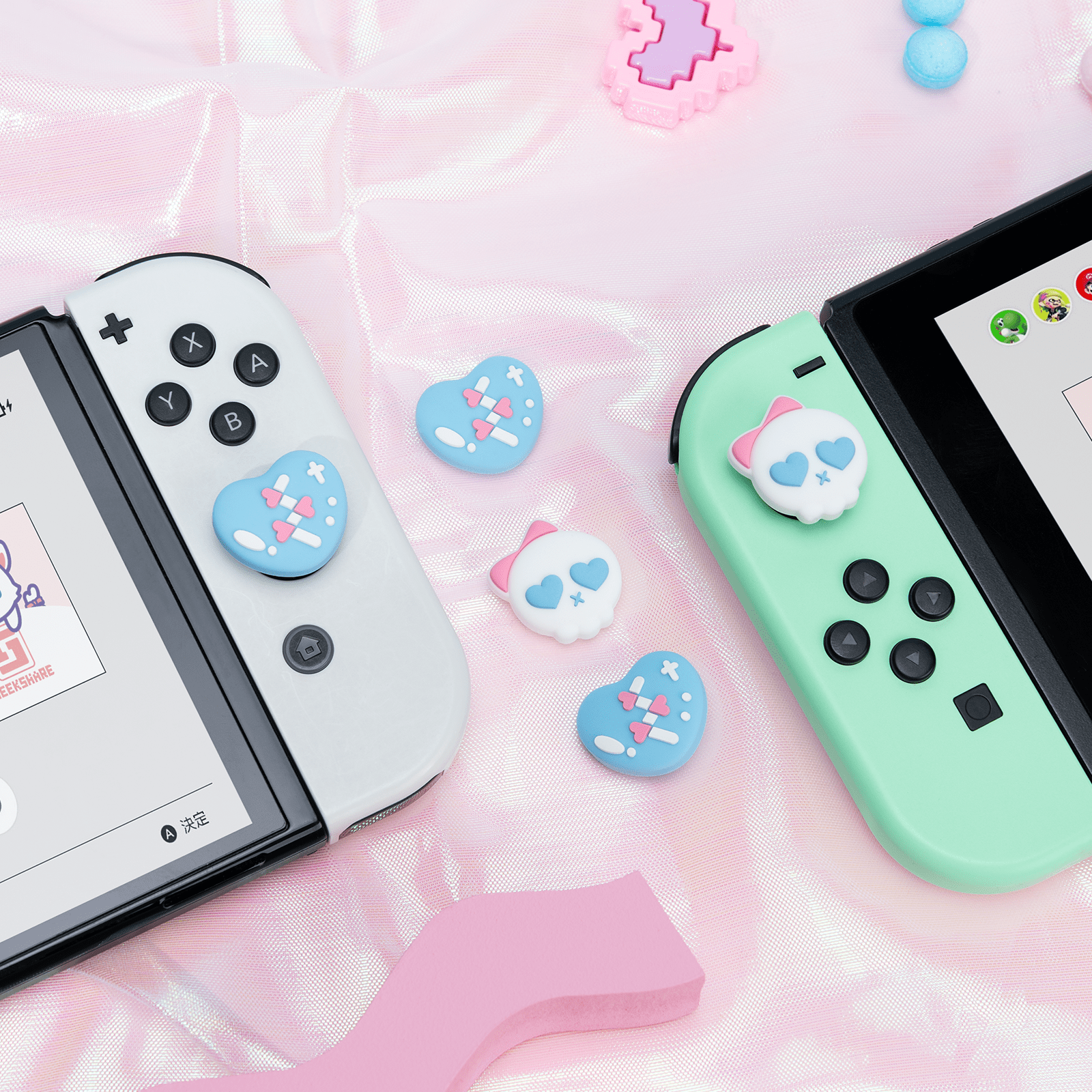 GeekShare Bowknot Skull Thumb Grip Caps