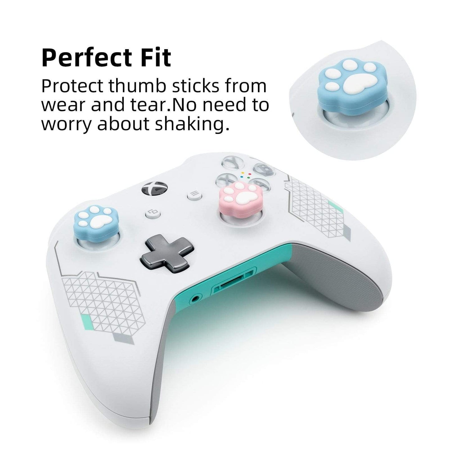 GeekShare Cat Paw Shape Thumb Grips for Xbox One GeekShare Cat Paw Shaped Xbox One Controller Thumb Grips